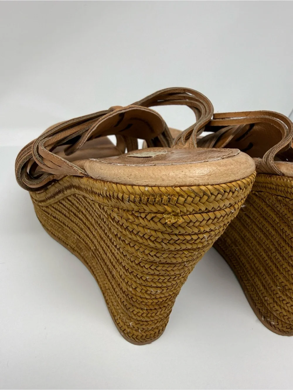 UGG Women's Brown Braided Wedge Sandals size 9